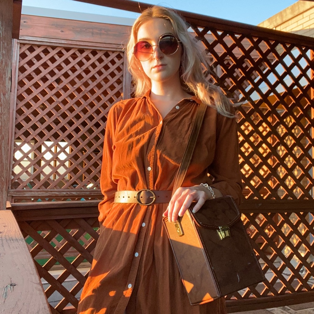 Corduroy Button Up Dress